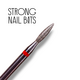 Фреза алмазная STRONG NAIL BITS пламя красная 0,21 мм SET 10шт, Другой вариант: SET (10 шт), фото 2