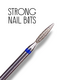 Фреза алмазная STRONG NAIL BITS пламя синяя 0,21 мм (удлиненная), фото 2