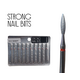 Фреза алмазная Strong nail bits PREMIUM пламя красная, 0,21 мм SET, Другой вариант: SET (10 шт)