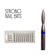Фреза алмазная STRONG NAIL BITS пламя синяя 0,21 мм SET 10шт, Другой вариант: SET (10 шт)