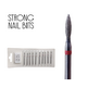 Фреза алмазная STRONG NAIL BITS пламя красная 0,23 мм SET 10шт, Другой вариант: SET (10 шт)